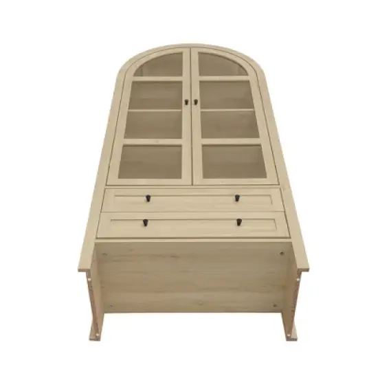 70.28" Tall Arched Kitchen Pantry Cabinet with Acrylic Doors, Adjustable Shelves, Drawers, Modern Farmhouse Storage Hutch for Kitchen, Dining Room image {4}