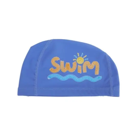 Unique Bargains Kid's Knitted PU Letter Printed Swim Cap 1 Pc image {6}