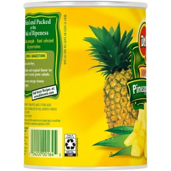 Del Monte Pineapple Chunks in 100% Juice 20oz image {3}