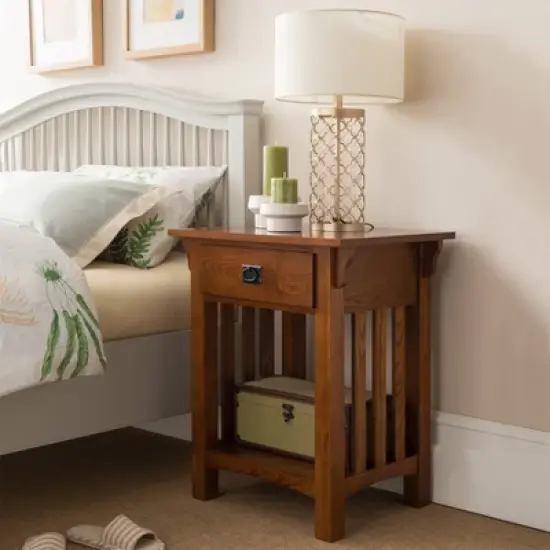 Medium Oak Nightstand - Leick Home image {1}