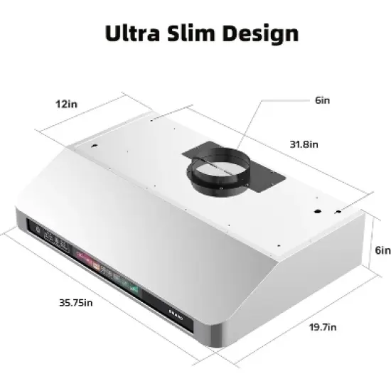 Cesicia 36-in Silver 4-speed 900CFM Under Cabinet Range Hood image {1}