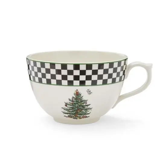 Spode Jumbo Christmas Mug - 20 oz Porcelain Oversized Cup with Handle Featuring Holiday Tree Motif, Microwave & Dishwasher Safe image {1}