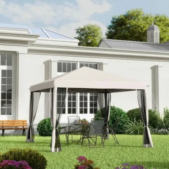 Resenkos Patio Garden Pergola, Pergola Canopy,10' x 10' Pop Up Canopy Tent with Netting,Screen House Room with Carry Bag, image {5}