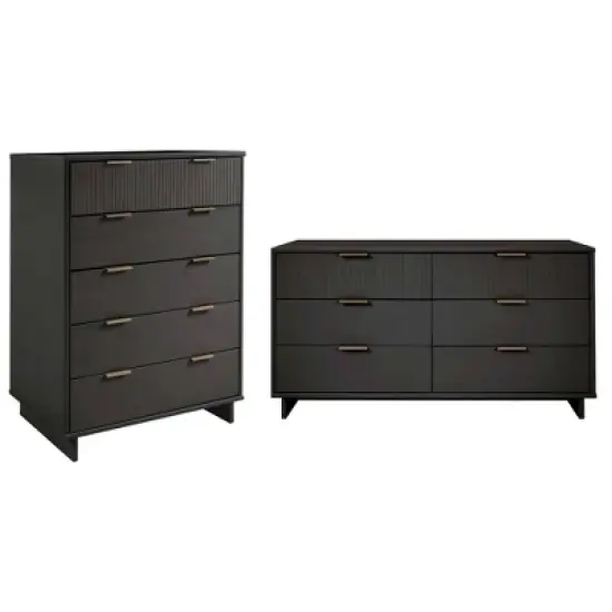 Manhattan Comfort 2pc Granville Chest and Double Dresser Bedroom Set image {18}