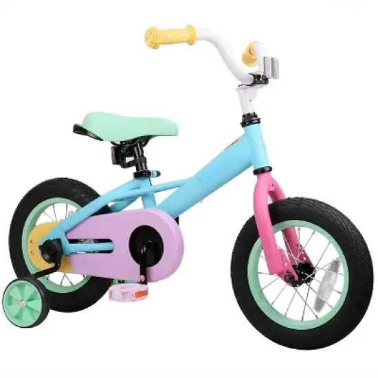 Joystar Macaroon 14 Inch Ages 3 to 5 Kids Boys Girls Toddler Balance Training Wheels Coast Brake Bike Bicycle, Pastel image {1}