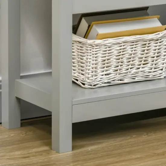 HOMCOM 70" Kitchen Buffet Hutch with 3-Tier Shelving, Freestanding Storage Pantry Cabinet with Adjustable Shelves, Countertop, Gray image {5}