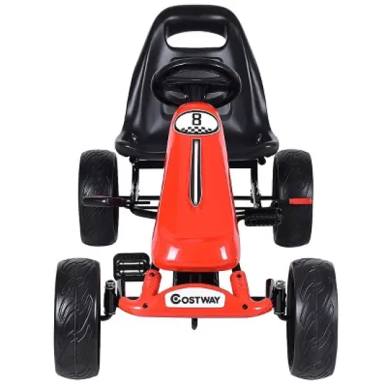 Costway Go Kart Kids Ride On Car Pedal Powered 4 Wheel Racer Stealth Outdoor Toy image {1}