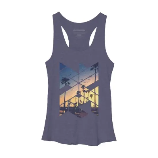 Women's Design By Humans Vintage Palm Beach Geometric By Magnussons Racerback Tank Top image {7}