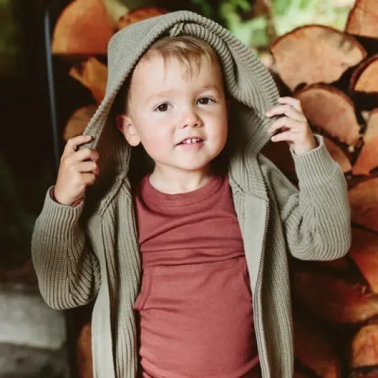 Goumikids Organic Cotton Knit Hoodie for Infants image {4}