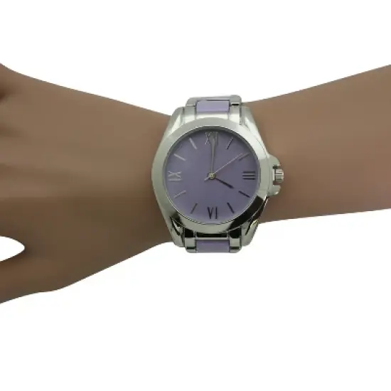 OLIVIA PRATT TWO TONE PASTEL COLORS AND METAL WATCH image {2}