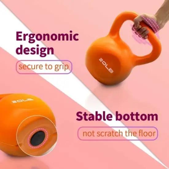 SEVOBAL 20lbs Kettlebell Sets Strength Training Set for Women Kettle Bell Home Gym Workout Weight Lifting Equipment Comfortable Grip Wide Handle image {4}