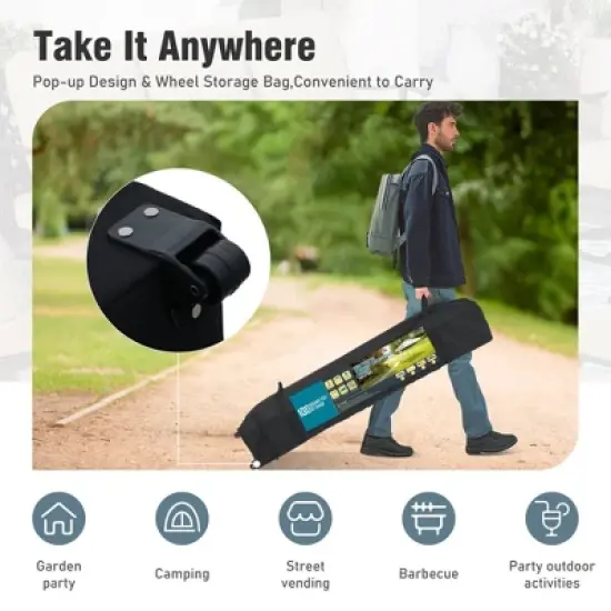 Captiva Designs 10&rsquo;x10&rsquo; Instant Pop Up Canopy Tent &ndash; One-Push Setup with Vented Roof, Includes Storage Bag and Accessories image {4}