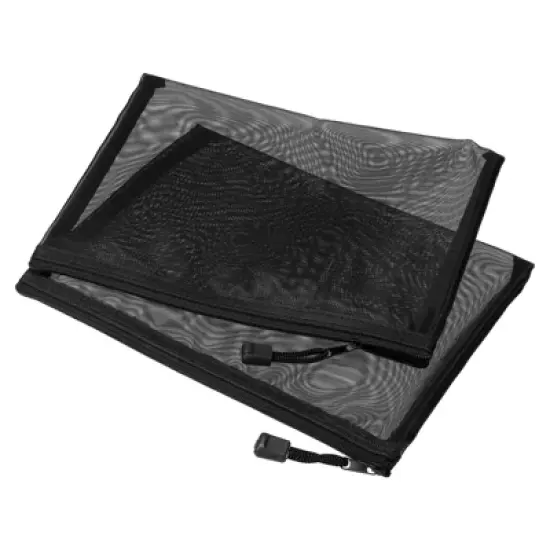 Unique Bargains Mesh Bags Nylon Zip Pouch Pencil Case Storage Pockets 6 Pcs image {6}