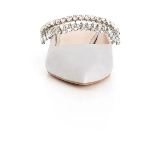 Women's Wide Fit Strappy Point Mule - gray | EVANS image {4}