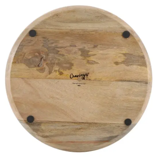 Cravings By Chrissy Teigen 15.9 Inch Round Enameled Mango Wood Platter in Blush image {7}