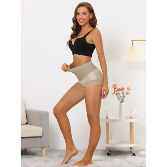 Allegra K Women's High Waisted Tummy Control Panties Butt Lifter Lace Shapewear image {4}
