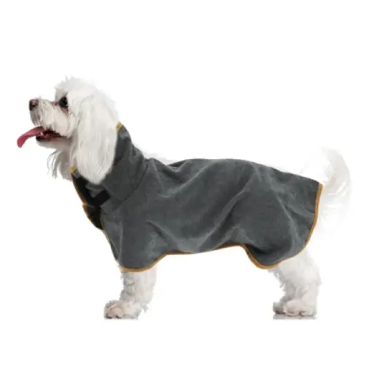 Unique Bargains Dog Bathrobe Pet Towel with Magic Tapes Large Gray image {3}