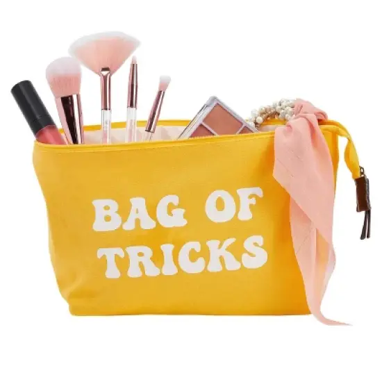 Glamlily 6 Pack Small Canvas Makeup Bags with Zipper for Women, 3 Colors/Designs (8 x 4 x 6 In) image {2}