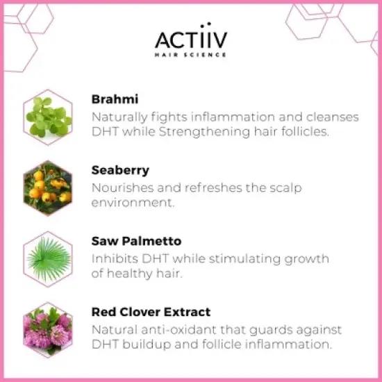 ACTiiV Hair Science Recover Shampoo & Conditioner for WOMEN Duo (16 oz XXL Pro Set) Active Thickening & Volumizing | Reduce Hair Loss | Fuller Hair image {2}