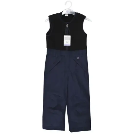 Hudson Baby Unisex Snow Bib Overalls with Fleece Top, Navy image {1}