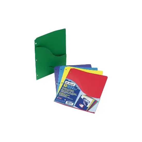 Pendaflex Essentials Wave Slash Pocket Project Folders 3 Holes Letter Five Colors 10/Pack 32900 image {2}