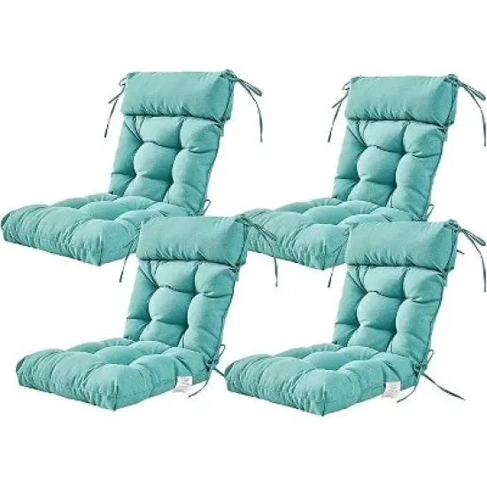 ARTPLAN Patio Chair Cushion,Tufted Adirondack Outdoor Chair Cushion,Wicker High Back Outdoor Seat Cushion,Set of 4,21"X21"X4" (4 Pack) image {19}