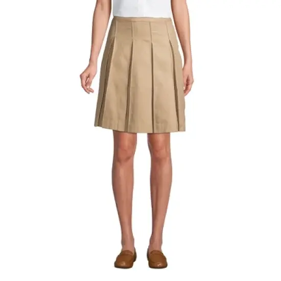 Lands' End Lands' End School Uniform Women's Solid Box Pleat Skirt Top of Knee image {1}