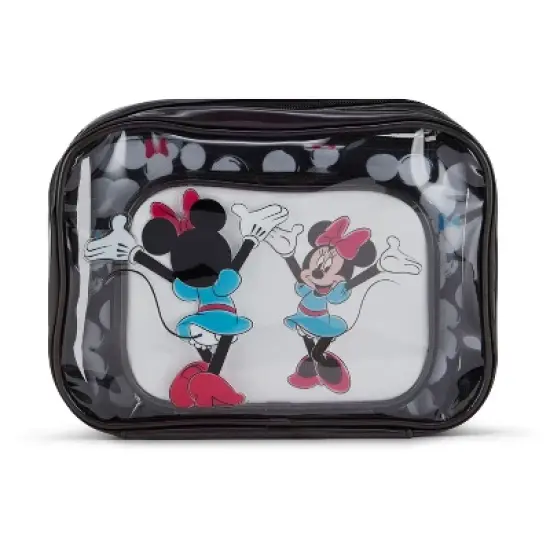Minnie Mouse 3 Piece Cosmetic Case Set - Black image {1}