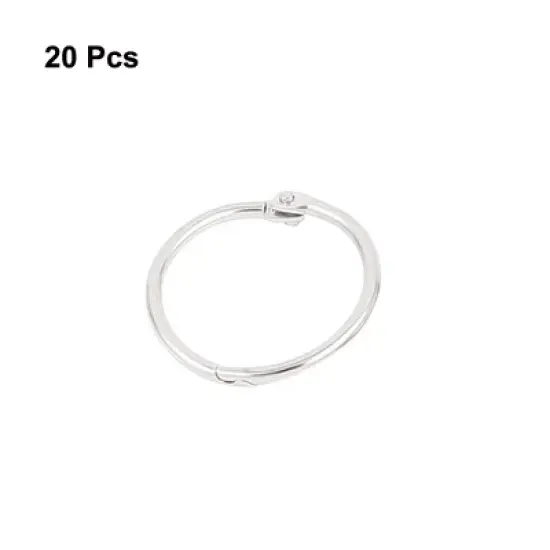 Unique Bargains Office Metal Hinge Locking Looseleaf Book Binder Ring 0.8" Dia Silver Tone 20 Pcs image {1}