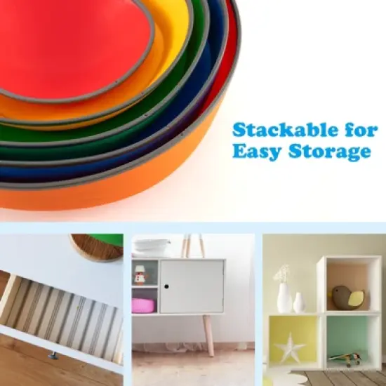 Costway 5 Pcs Kids Stepping Stones w/ Non-Slip Edge Sensory Toy for Indoor/Outdoor Play image {6}