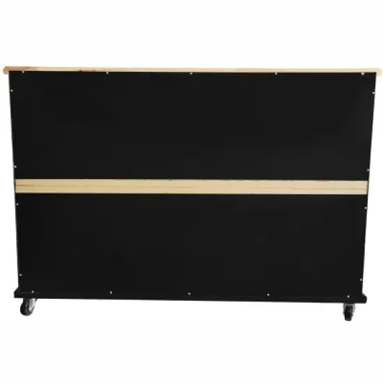 Kings Brand Furniture Wine Rack Sideboard Buffet Server Console Table With Storage, Black image {6}