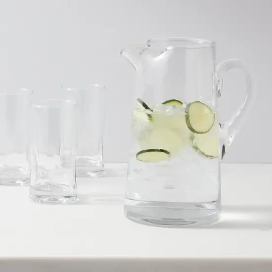 90 fl oz Glass Tall- Pitcher with Handle - Threshold&trade;: Traditional Clear Drink Server, Lead-Free image {1}
