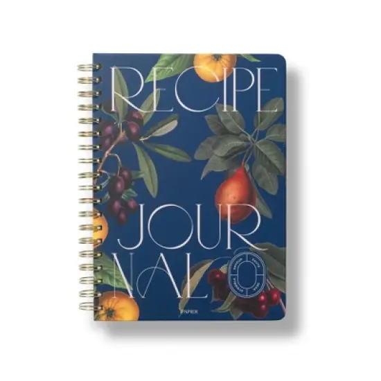 PAPIER 150pg Recipe Journal 9.84"x7.48" Floating Fruit: Guided Spiral Notebook for Recipes, Hard Cover image {3}