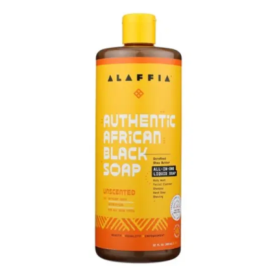 Alaffia Authentic Unscented African Black Liquid Soap - 32 fz image {5}