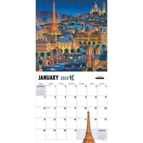 TF Publishing 2024 Wall Calendar 12"x12" Around the World image {1}