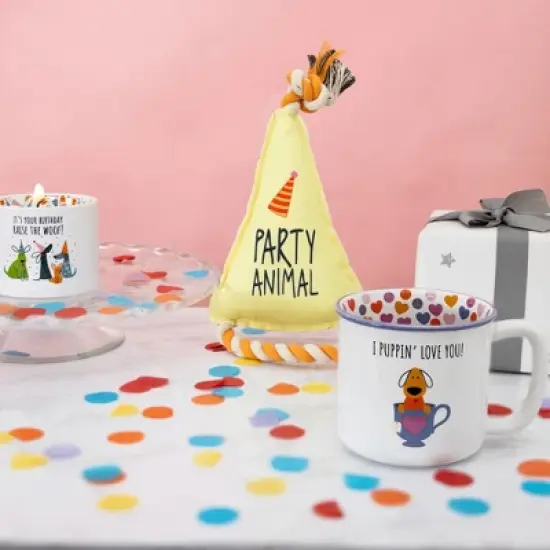 Pavilion Gift Company - Party Animal - Canvas Dog Toy on a Rope - Pet Toy image {3}