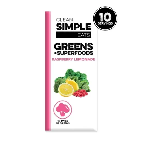 Clean Simple Eats Greens Powder Sticks - Raspberry Lemonade - 3.9oz/10ct image {7}