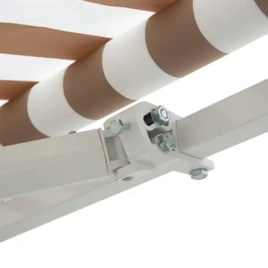 Outsunny 12' x 8' Patio Awning Canopy Retractable Sun Shade Shelter with Manual Crank Handle for Patio, Deck, Yard, Beige image {7}