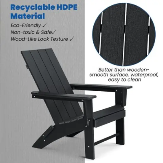 GARPROVM 2 Upgraded Folding HDPE Adirondack Chairs with Side Table Weather-Resistant For Outdoor image {6}