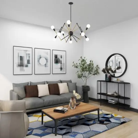 Contemporary Metal Console Table Black - Olivia & May image {11}