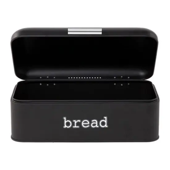 Juvale Stainless Steel Bread Box for Kitchen Countertop, Large Black Bin for 2 Loaves, English Muffins, 16.75x9x6.5 In image {6}