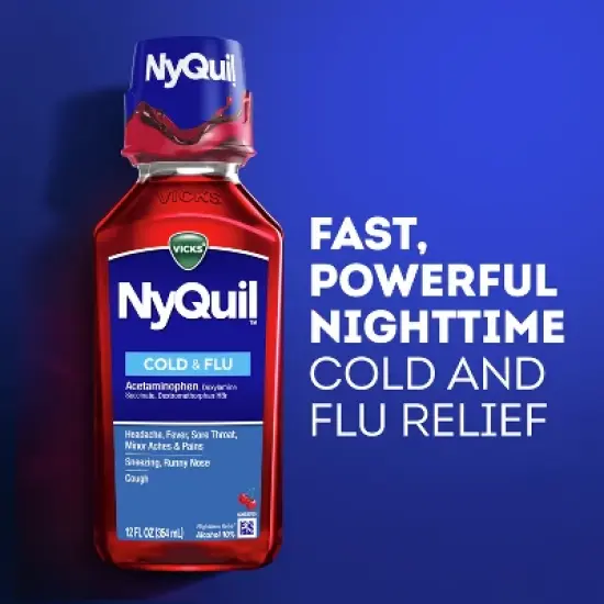 Vicks NyQuil Cold & Flu Medicine Liquid - Cherry - 12 fl oz image {3}