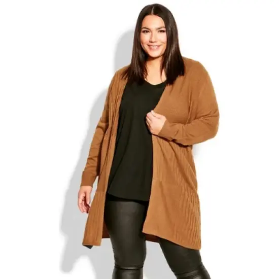 Women's Plus Size Meadow Mews Cardigan - gold spice | AVENUE image {5}