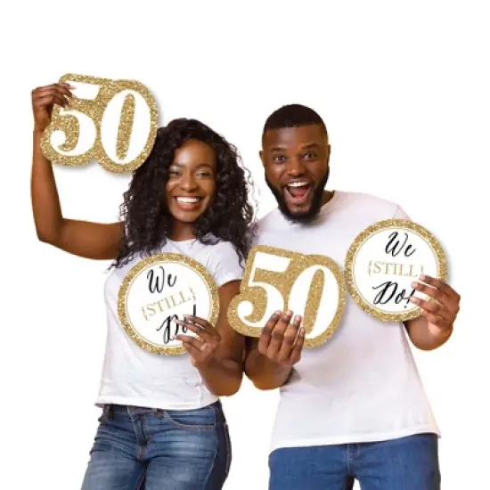 Big Dot of Happiness We Still Do - 50th Wedding Anniversary - Yard Sign & Outdoor Lawn Decorations - Anniversary Party Yard Signs - Set of 8 image {5}
