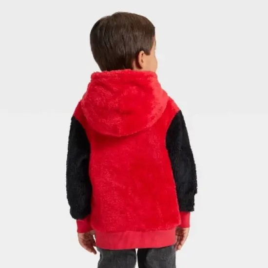 Toddler Boys' Disney Cars Lightning McQueen Racing Hooded Pullover Sweatshirt - Red image {1}