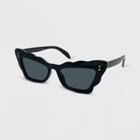Wavy Cateye Sunglasses - Wild Fable&trade; Black image {1}