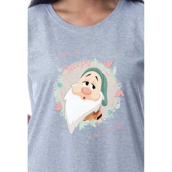 Disney Womens' Snow White And The Seven Dwarfs Sleepy Nightgown Pajama Grey image {1}
