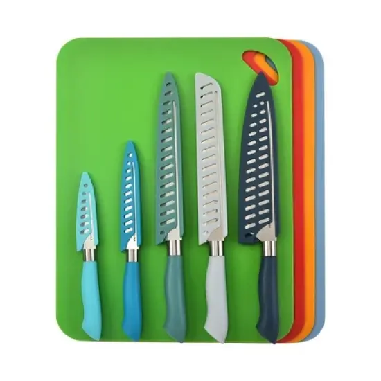 Dura Culina&reg; 14-Piece Kitchen Knife & Flexible Cutting Board Set - Multicolored image {7}