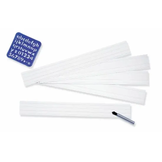 Pacon&reg; Zaner-Bloser&trade; Sentence Strips, White, 1-1/2 in x 3/4 in x 3/4 in ruled 3" x 24", 100 Strips image {1}