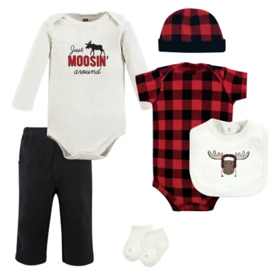 Hudson Baby Unisex Baby Cotton Layette Set, Winter Moose image {9}